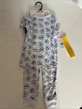 Jason Wu Kids White Heart-Print Pajama Set . Color me pajama set size 4t